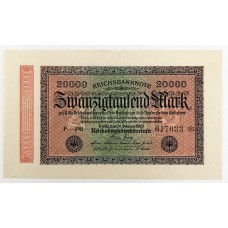 GERMANY 1923 . TWENTY THOUSAND 20,000 MARK BANKNOTE